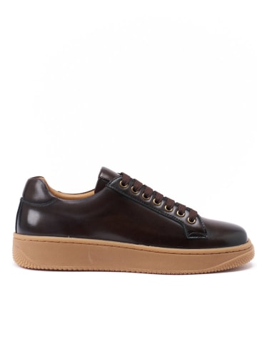 Leder-Sneakers in Braun