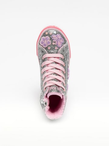 Sneakersy "Taylor M." w kolorze srebrno-jasnoróżowym
