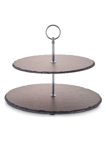 Etagere in Schwarz/ Silber - (H)40 cm