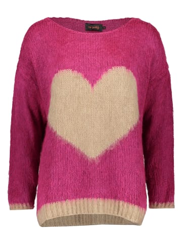 Kasjmieren trui "Heart" roze/beige