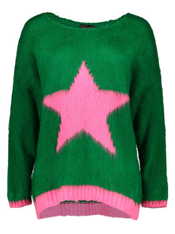 Pullover "Star" in Grün/ Rosa