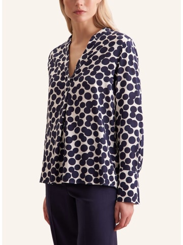 Bluse in Dunkelblau/ Weiß