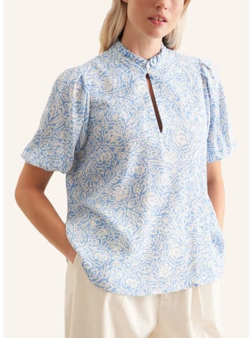 Blouse lichtblauw/wit