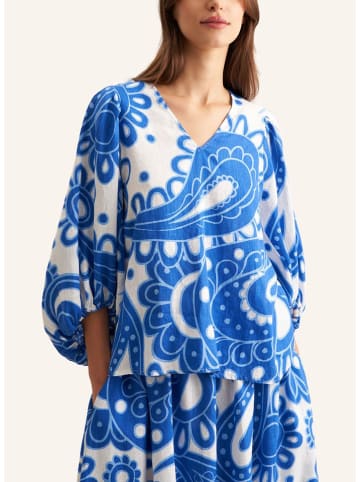 Bluse in Blau/ Weiß