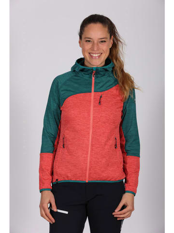 Fleece vest "Riedlerspitz II" petrol/koraalrood