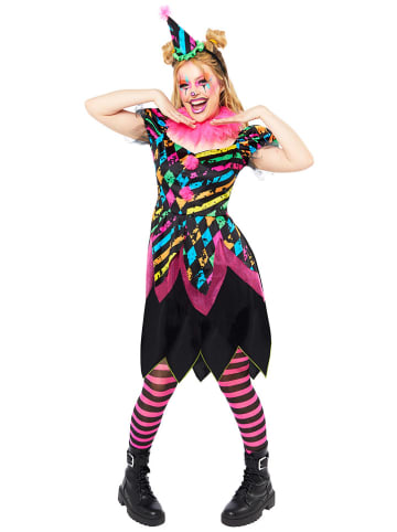 3tlg. Kostüm ''Funhouse Horror Clown'' in Schwarz/ Bunt