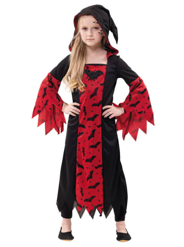 Kostuumjurk "Heks Vampier" zwart/rood