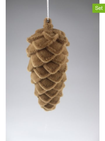Zawieszki dekoracyjne (2 szt.) w kolorze brązowym - wys. 11 cm