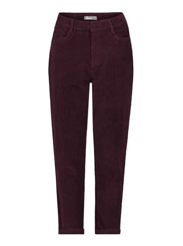 Spodnie sztruksowe - Mom fit - w kolorze bordowym