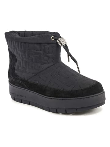 Leder-Winterboots in Schwarz