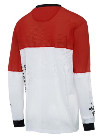 Funktionslongsleeve "Monster Mash" in Weiß/ Rot