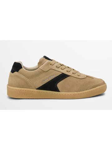 Leder-Sneakers "Court" in Beige/ Schwarz