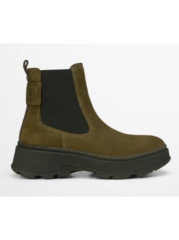 Leren chelseaboots "Elisa" kaki
