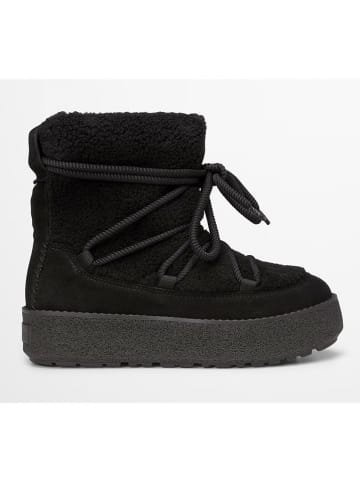 Leder-Winterboots "Pia" in Schwarz