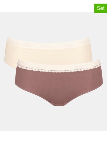 2er-Set: Slips in Creme/ Hellbraun