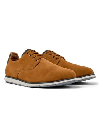 Leder-Schnürschuhe in Hellbraun