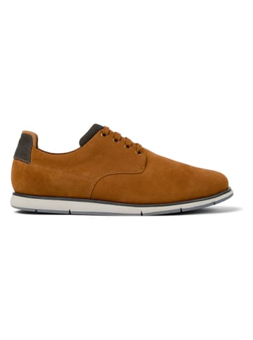 Leder-Schnürschuhe in Hellbraun