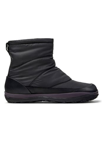 Skórzane botki zimowe w kolorze czarnym