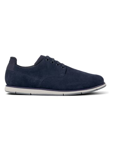 Leder-Schnürschuhe in Dunkelblau