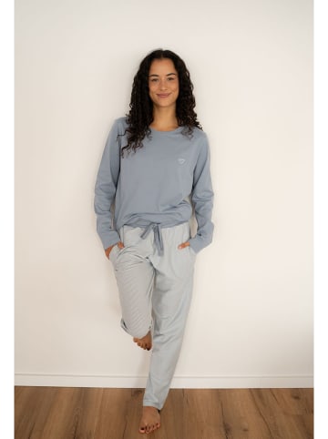 Pyjama-Oberteil in Hellblau
