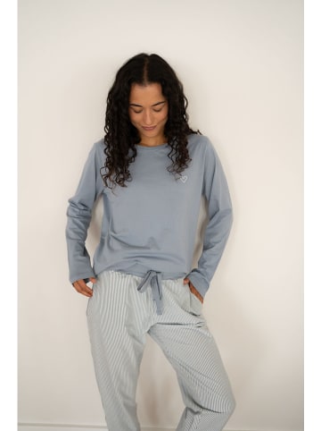 Pyjama-Oberteil in Hellblau