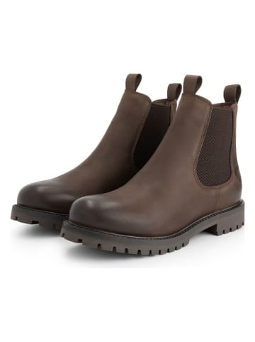 Leder-Chelsea-Boots in Braun