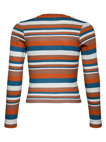 Longsleeve in Orange/ Blau/ Weiß