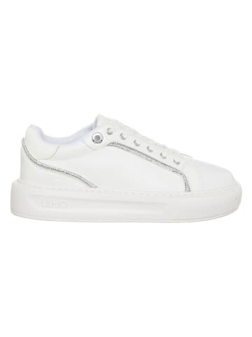 Leder-Sneakers in Weiß
