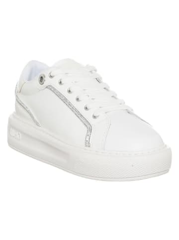 Skórzane sneakersy w kolorze białym