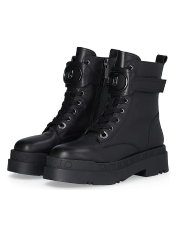 Leder-Boots in Schwarz