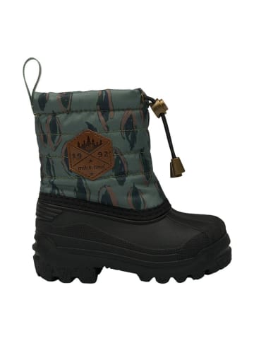 Winterboots in Dunkelgrün/ Schwarz