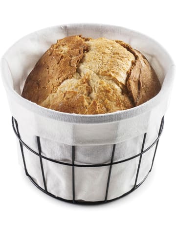 Brotkorb in Weiß/ Schwarz - Ø 25 cm