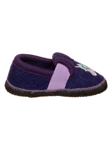 Pantoffels "Bobby" donkerblauw/paars