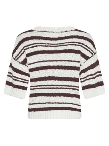 Sweter "Hannalie" w kolorze brązowo-kremowym