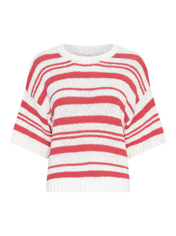 Trui "Hannalie" crème/koraalrood