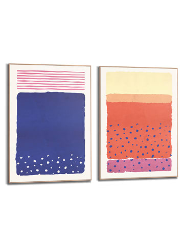 2-delige set: ingelijste kunstdrukken "Colours, Dots & Stipes"