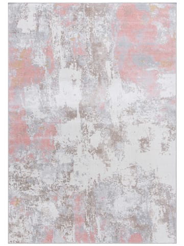 Kurzflor-Teppich ''Bayside'' in Weiß/ Apricot/ Grau