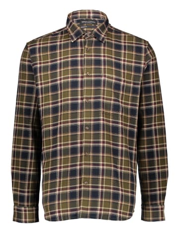 Blouse donkerblauw/kaki