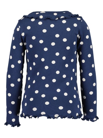 Longsleeve in Dunkelblau/ Weiß