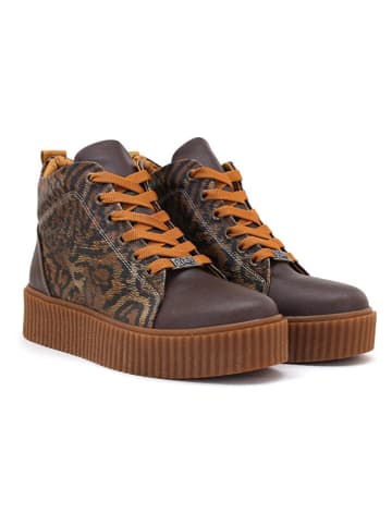 Sneakersy w kolorze brązowo-beżowym