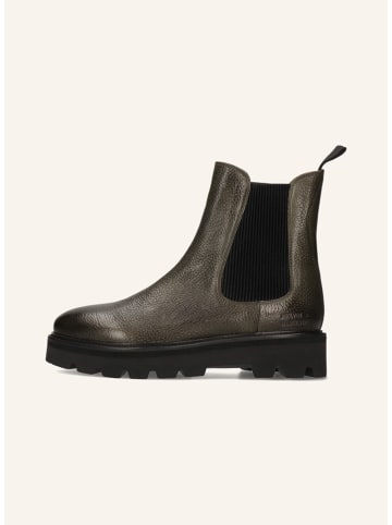 Leren chelseaboots kaki