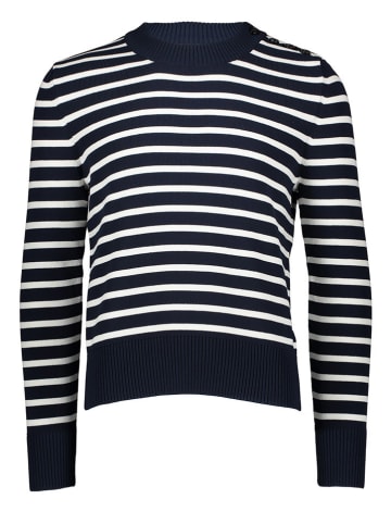 Pullover in Dunkelblau/ Weiß