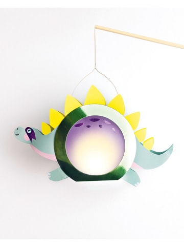 Lantaarn-knutselset "Super Dinos" mintgroen/geel - vanaf 5 jaar