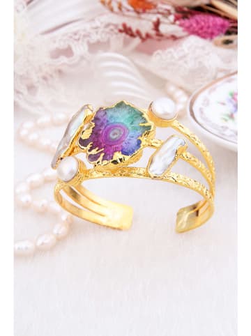 Vergulde armband met edelstenen