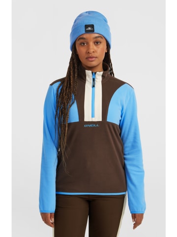 Fleece trui bruin/blauw/beige