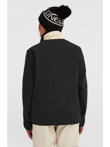 Fleecepullover in Schwarz/ Beige