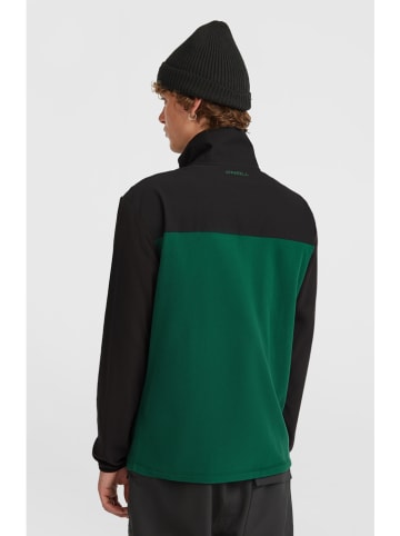 Fleecejacke in Schwarz/ Grün