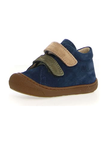 Skórzane sneakersy "Corkel" w kolorze granatowo-beżowym