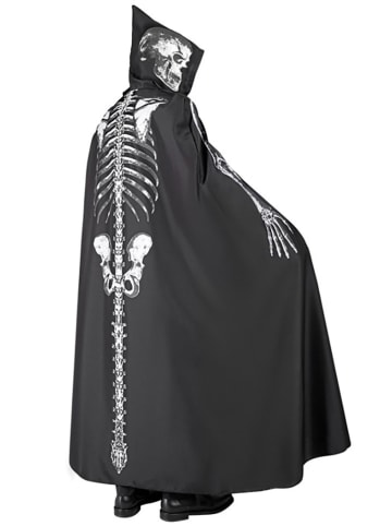 Kostuum "SKELET JAS MET CAPUCHON" zwart