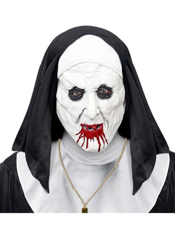 Halfmasker " HORROR NON MET HOOFDDEKSEL" wit/zwart
